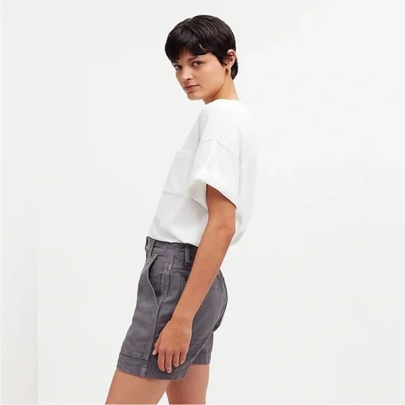 Madewell x MN Dye Studio Workwear Utility Shorts in Dark Gray Denim Size 24 XXS - Picture 11 of 14